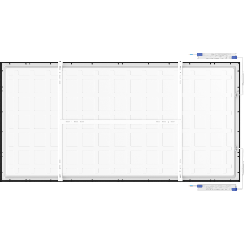 Mexen Brill-S panou plafon LED montat superficial 120 x 60 cm, 60W, Neutru - 4000K, 8640 lm, negru - L207-120-060-6040-70