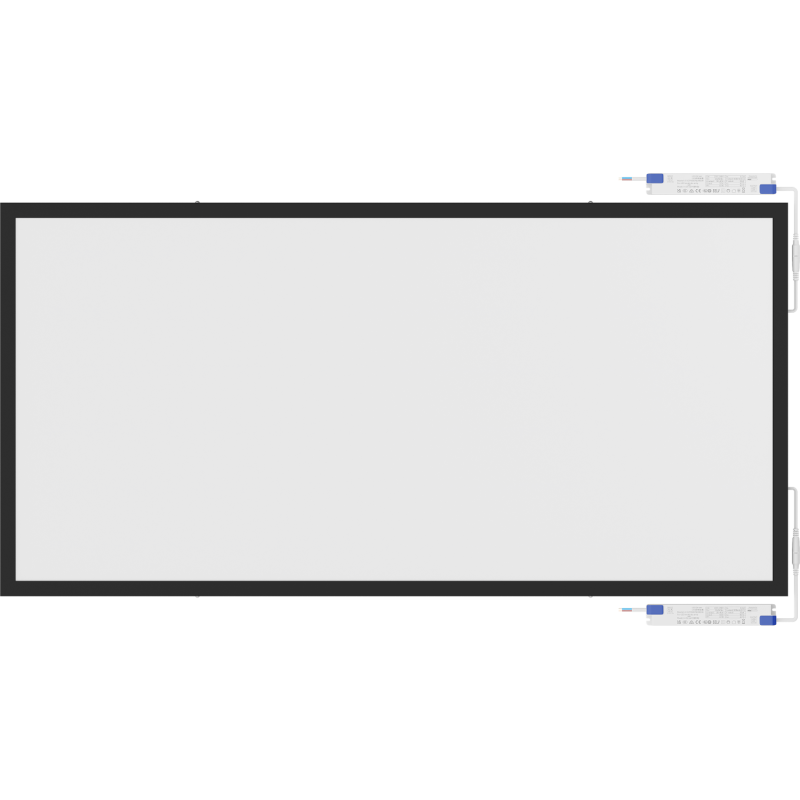 Mexen Brill-S felületi LED mennyezeti panel 120 x 60 cm, 60W, semleges - 4000K, 8640 lm, fekete - L207-120-060-6040-70