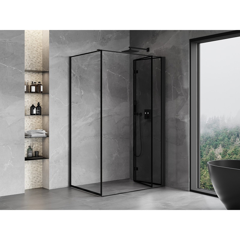 Mexen Mist-F összecsukható zuhanykabin jobb oldalra 75 x 70 cm, fekete keret, fekete - 8A6T-075-070-70-70-P