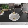 Mexen Diego chiuvetă de granit cu 1 compartiment cu baterie de bucătărie Rita, alb - 6512-20-670300-50