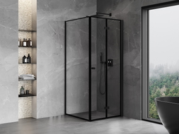 Mexen Mist-F összecsukható zuhanykabin jobb 120 x 110 cm, fekete keret, fekete - 8A6T-120-110-70-70-P - 8A6T-120-120-70-70-P