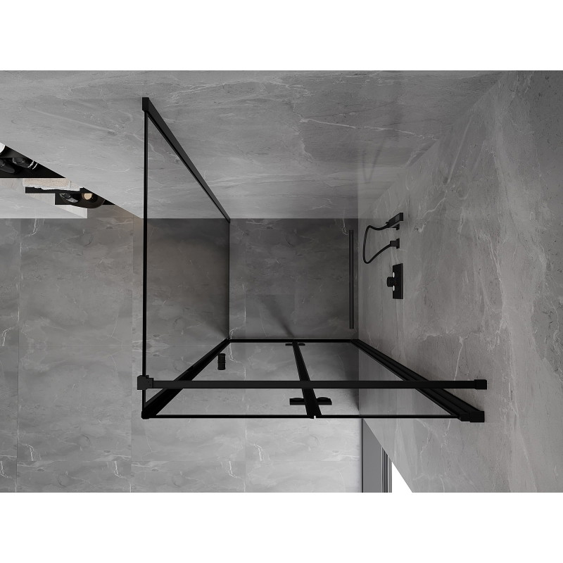 Mexen Mist-F összecsukható zuhanykabin jobb 120 x 110 cm, fekete keret, fekete - 8A6T-120-110-70-70-P - 8A6T-120-120-70-70-P