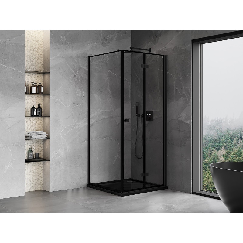 Mexen Mist-F összecsukható zuhanykabin jobb 120 x 110 cm, fekete keret, fekete - 8A6T-120-110-70-70-P - 8A6T-120-120-70-70-P