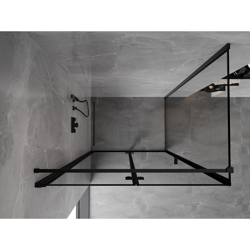 Mexen Mist-F cabină de duș pliabilă stângă 100 x 90 cm, ramă neagră, neagră - 8A6T-100-090-70-70-L
