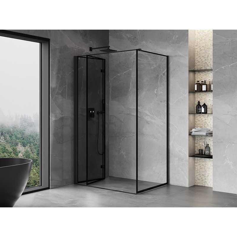 Mexen Mist-F cabină de duș pliabilă stângă 100 x 90 cm, ramă neagră, neagră - 8A6T-100-090-70-70-L