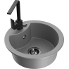 Mexen Diego 1-medencés gránit mosogató Rita konyhai csappal, szürke - 6512-71-670300-70-B