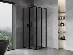 Mexen Mist-F Duo cabină de duș pliabilă 85 x 85 cm, ramă neagră, neagră - 8A6-085L-085P-70-70