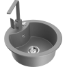 Mexen Diego 1-medencés gránit mosogató Rita konyhai csapteleppel, szürke - 6512-71-670300-71