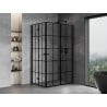 Mexen Mist-F Duo cabină de duș pliabilă dreaptă 110 x 120 cm, grilaj negru, negru - 8A6-110L-120P-70-77