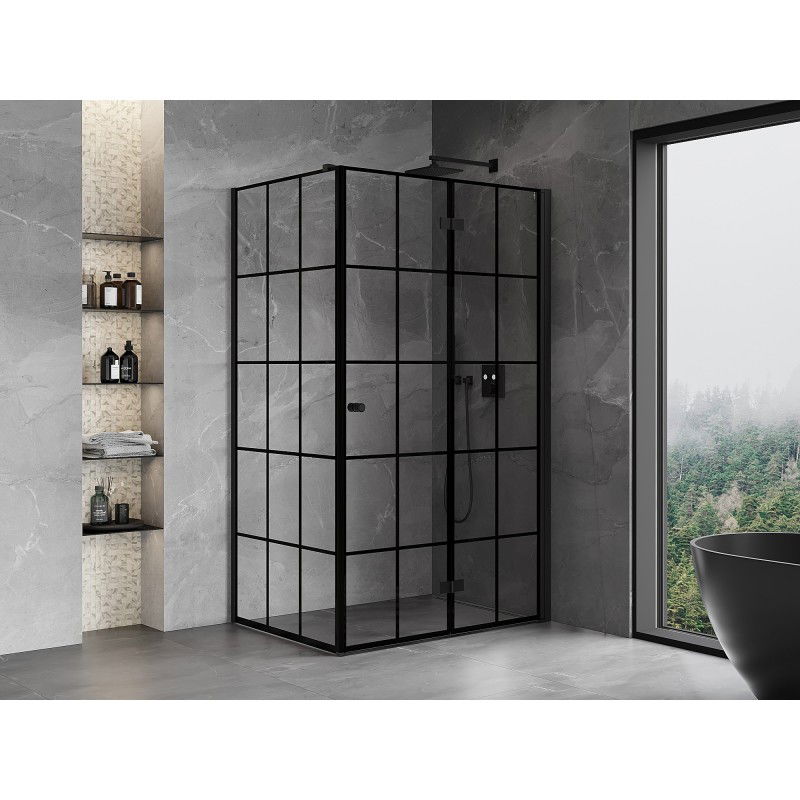 Mexen Mist-F cabină de duș pliabilă dreapta 100 x 90 cm, grilaj negru, negru - 8A6T-100-090-70-77-P