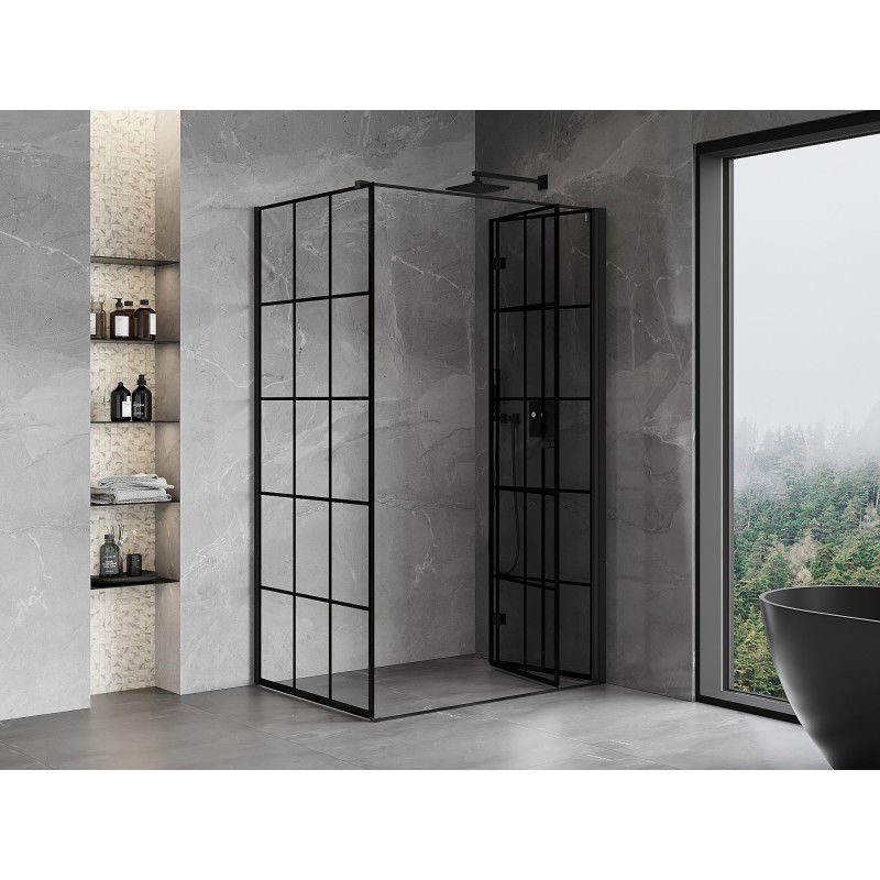 Mexen Mist-F cabină de duș pliabilă dreaptă 110 x 90 cm, grilaj negru, negru - 8A6T-110-090-70-77-P