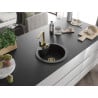 Mexen Diego chiuvetă de granit cu 1 cuvă și baterie de bucătărie Rita, negru - 6512-77-670300-50