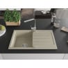 Mexen Bruno chiuvetă de granit cu un compartiment, cu picurător și baterie de bucătărie Rita, Bej - 6513-69-670300-00
