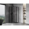 Mexen Mist cabină de duș pentagonală batantă stânga 90 x 90 cm, cadru negru, negru - 8A8-090-090-70-70-L