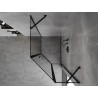 Mexen Mist cabină de duș pentagonală asimetrică cu balamale dreapta 80 x 90 cm, ramă neagră, negru - 8A8-080-090-70-70-P