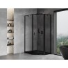 Mexen Mist cabină de duș pentagonală asimetrică cu balamale dreapta 80 x 90 cm, ramă neagră, negru - 8A8-080-090-70-70-P