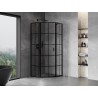 Mexen Mist cabina de duș pentagonală cu ușă batantă stânga 100 x 100 cm, grilaj negru, negru - 8A8-100-100-70-77-L
