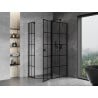 Mexen Mist cabină de duș pentagonală asimetrică reversibilă dreapta 100 x 80 cm, grilaj negru, negru - 8A8-100-080-70-77-P