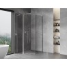 Mexen Mist L cabină de duș pentagonală asimetrică cu ușă batantă 80 x 90 cm, transparentă, cromată - 8A8L-080-090-01-00