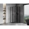 Mexen Mist L cabină de duș pentagonală cu deschidere dreapta 80 x 80 cm, cadru negru, negru - 8A8L-080-080-70-70-P