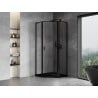 Mexen Mist L cabină de duș pentagonală cu deschidere dreapta 80 x 80 cm, cadru negru, negru - 8A8L-080-080-70-70-P