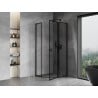 Mexen Mist L cabină de duș pentagonală cu deschidere dreapta 80 x 80 cm, cadru negru, negru - 8A8L-080-080-70-70-P