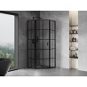 Mexen Mist L cabina de duș pentagonală batantă stânga 80 x 80 cm, grilaj negru, negru - 8A8L-080-080-70-77-L