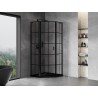 Mexen Mist L cabina de duș pentagonală batantă stânga 80 x 80 cm, grilaj negru, negru - 8A8L-080-080-70-77-L