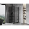 Mexen Mist L cabina de duș pentagonală batantă stânga 80 x 80 cm, grilaj negru, negru - 8A8L-080-080-70-77-L