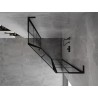 Mexen Mist L cabină de duș pentagonală rabatabilă dreapta 100 x 100 cm, grilaj negru, negru - 8A8L-100-100-70-77-P