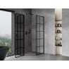 Mexen Mist L cabină de duș pentagonală asimetrică rabatabilă stânga 80 x 90 cm, grilaj negru, negru - 8A8L-080-090-70-77-L