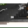 Mexen Bruno chiuvetă din granit cu 1 compartiment cu scurgător și baterie de bucătărie Rita, negru/argintiu metalizat