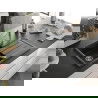 Mexen Bruno chiuvetă granitică 1 loc cu scurgător și baterie de bucătărie Rita, negru/auriu metalic - 6513-75-670300-00