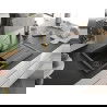 Mexen Bruno chiuvetă de granit cu un compartiment, cu picurător și baterie de bucătărie Rita, Neagră - 6513-77-670300-50-B