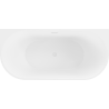 Mexen Oval cadă de baie freestanding de perete 140 x 75 cm, albă, preaplin alb - 52671407500-20