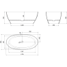 Mexen Orax cadă freestanding transparentă 170 x 80 cm, negru, sifon crom - 58081708013