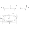 Mexen Orax szabadon álló átlátszó kád 170 x 80 cm, fekete, króm dugó - 58081708013