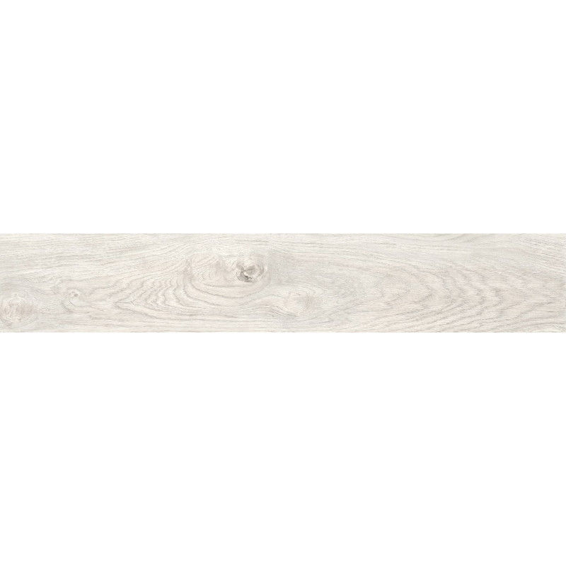 Mexen Wood Ville Bianco probă de gresie glazurată rectificată G1, placă imitând lemnul pentru podea și perete, carving