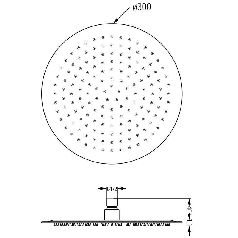 Mexen Slim 30 cm-es zuhanyfej, szálcsiszolt fegyverszürke - 79230-66