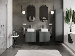 Mexen Orio dulap baie sub chiuvetă 50 cm cu blat, 2 sertare, grafit mat - 91A10-05047-2-BFFC66