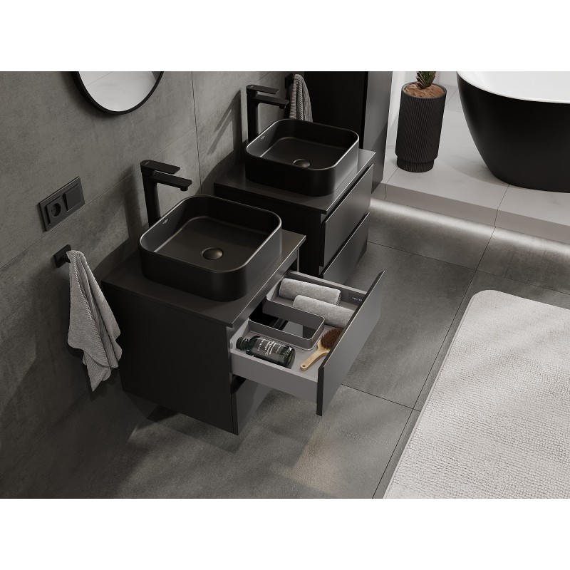 Mexen Orio dulap de baie sub lavoar 50 cm cu blat, 2 sertare, negru mat - 91A10-05047-2-BFFC71