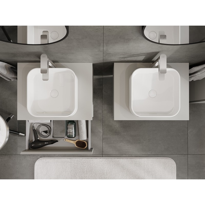 Mexen Orio dulap baie sub lavoar 60 cm cu blat, 1 sertar, gri mat - 91A10-06023-1-BFC62