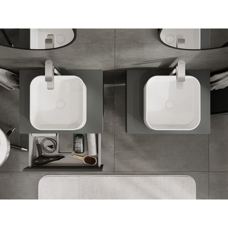 Mexen Orio dulap baie de 60 cm cu blat, 1 sertar, grafit mat - 91A10-06023-1-BFC66