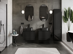 Mexen Orio dulap de baie sub lavoar 60 cm cu blat, 1 sertar, negru lucios - 91A10-06047-1-BFC70