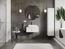 Mexen Orio 70 cm-es fürdőszobai szekrény mosdókagyló alá, lappal, 1 fiók, fehér matt - 91A10-07023-1-BFC01