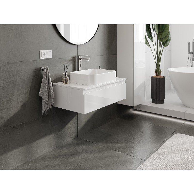 Mexen Orio dulap baie sub chiuvetă 80 cm cu blat, 1 sertar, alb lucios - 91A10-08023-1-BFC00