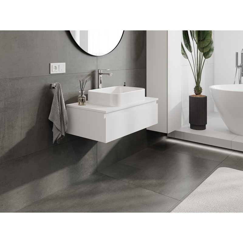 Mexen Orio dulap de baie cu blat de 80 cm, 1 sertar, alb mat - 91A10-08023-1-BFC01