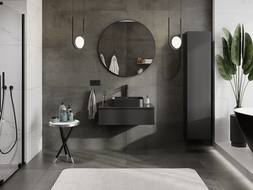 Mexen Orio dulap baie sub lavoar 80 cm cu blat, 1 sertar, negru mat - 91A10-08023-1-BFC71