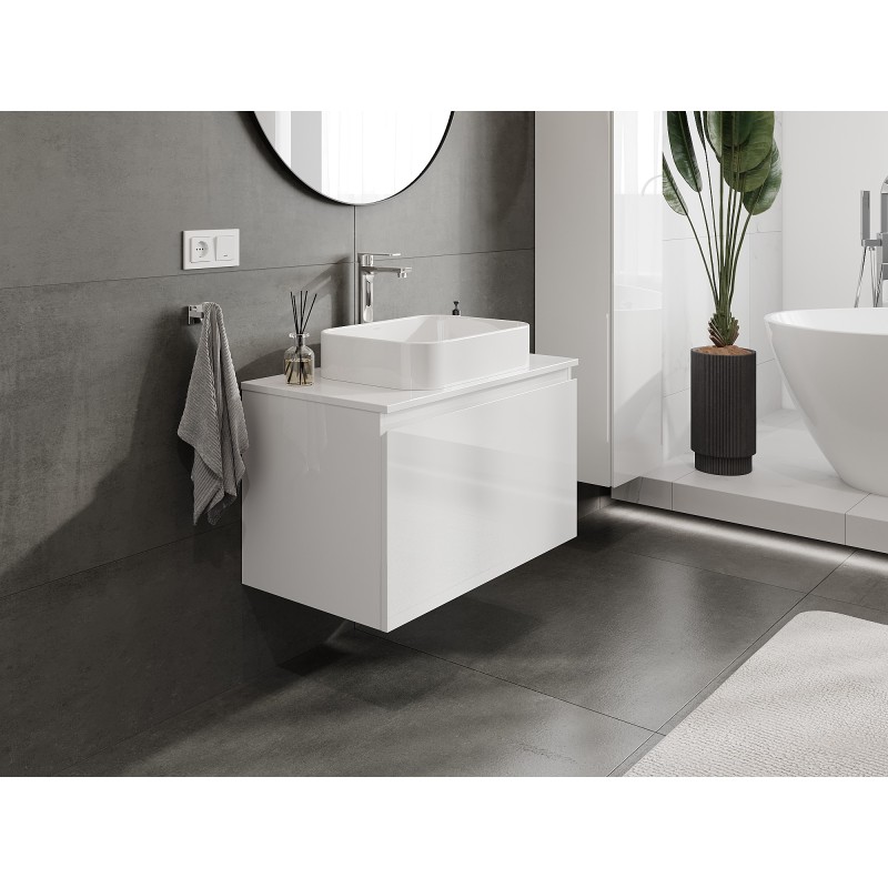 Mexen Orio dulap baie pentru lavoar 80 cm cu blat, 1 sertar, alb lucios - 91A10-08047-1-BFC00