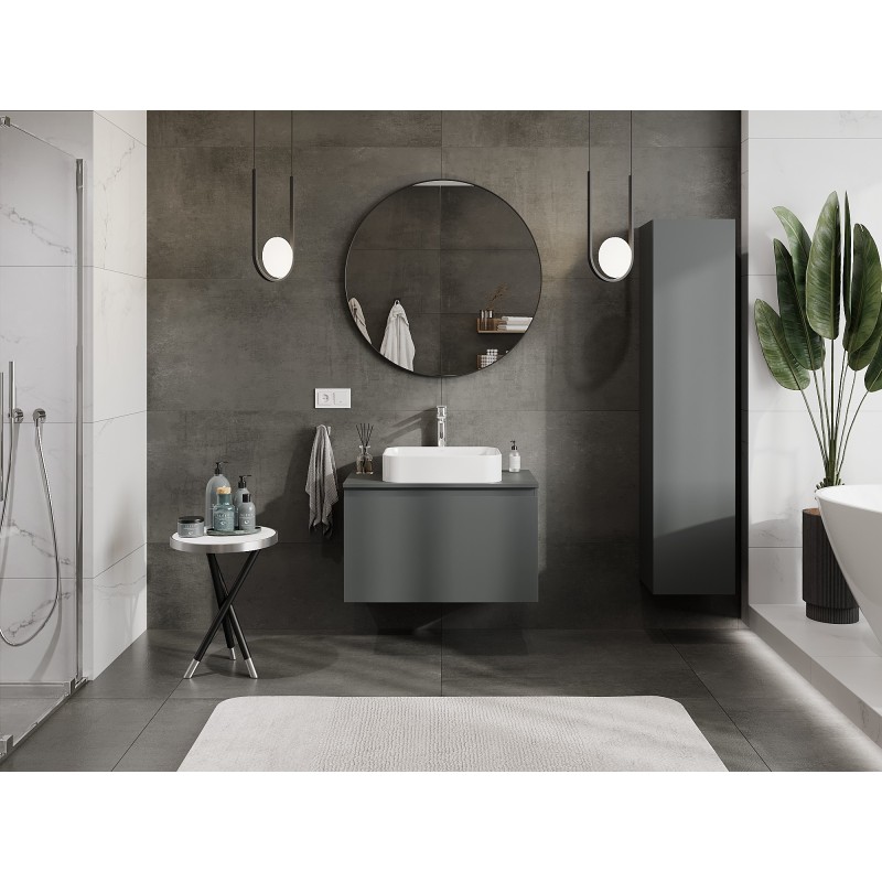 Mexen Orio dulap baie sub chiuvetă 80 cm cu blat, 1 sertar, grafit mat - 91A10-08047-1-BFC66